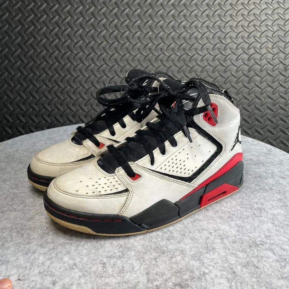 Air Jordan Flight SC-2 White Black Red 454088-106 Boys Basketball‎ Shoes Size 7Y
